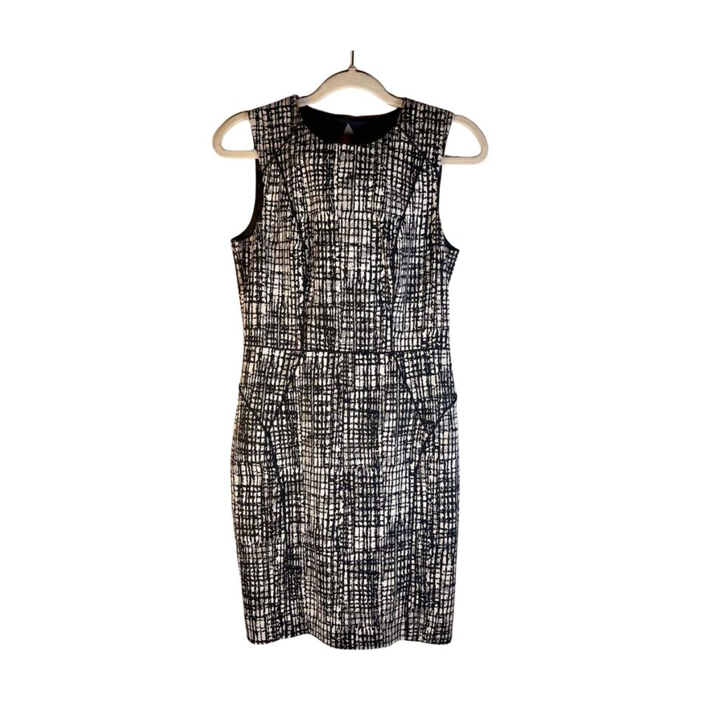 Women's (8) H&M Black & White Fitted Dress